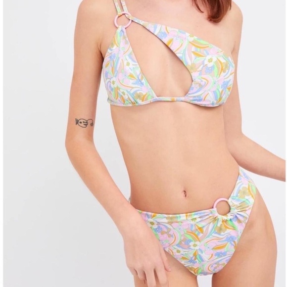 New! SET For Love & Lemons Devon Triangle High Waisted Bikini Set 31089 - Picture 1 of 14